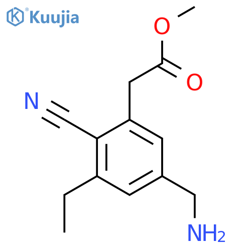 Methyl 5-aminomethyl-2-cyano-3-ethylphenylacetate structure