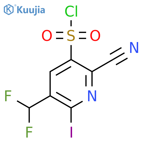 2-Cyano-5-(difluoromethyl)-6-iodopyridine-3-sulfonyl chloride structure