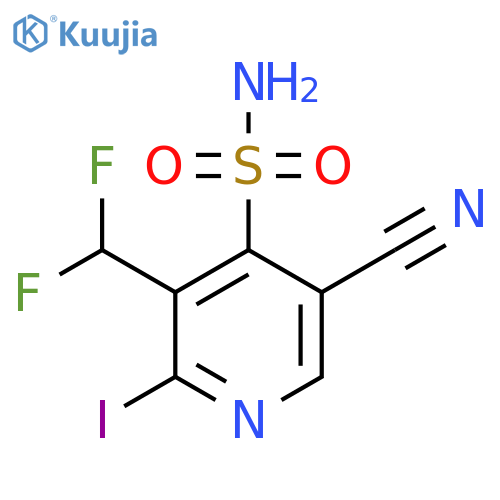 5-Cyano-3-(difluoromethyl)-2-iodopyridine-4-sulfonamide structure