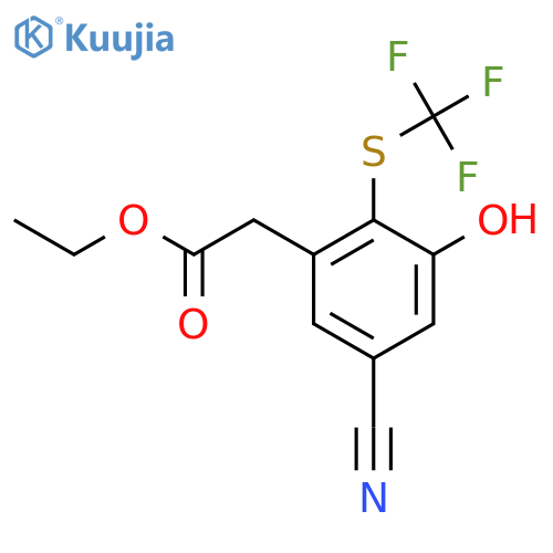 Ethyl 5-cyano-3-hydroxy-2-(trifluoromethylthio)phenylacetate structure