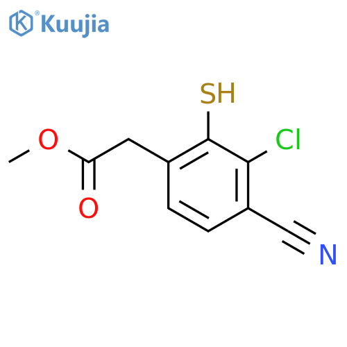 Methyl 3-chloro-4-cyano-2-mercaptophenylacetate structure