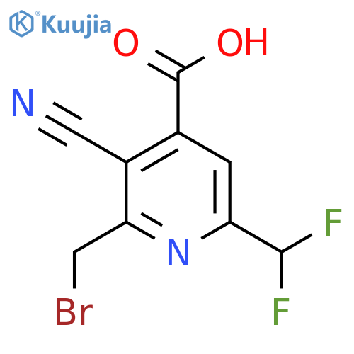 2-(Bromomethyl)-3-cyano-6-(difluoromethyl)pyridine-4-carboxylic acid structure