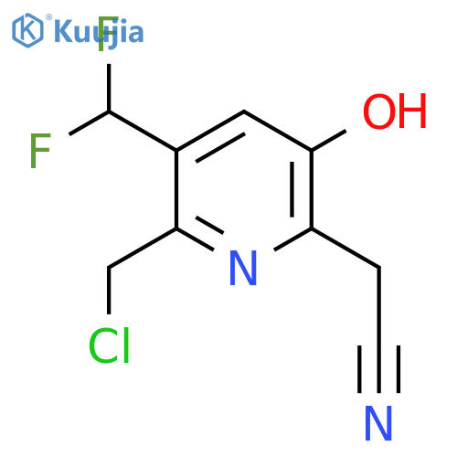 2-(Chloromethyl)-3-(difluoromethyl)-5-hydroxypyridine-6-acetonitrile structure