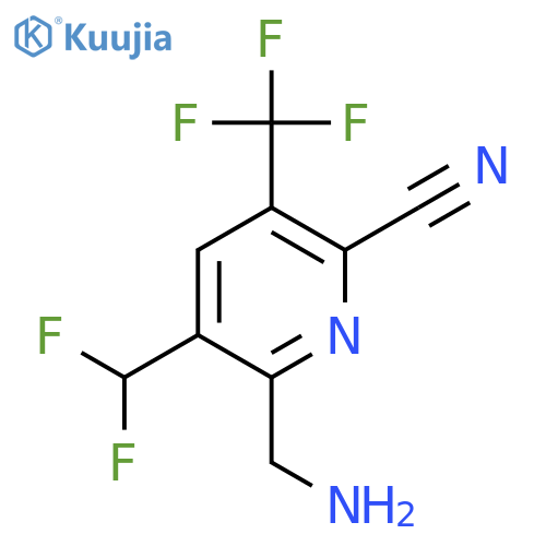2-(Aminomethyl)-6-cyano-3-(difluoromethyl)-5-(trifluoromethyl)pyridine structure