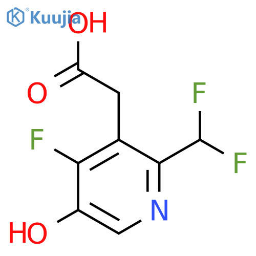 2-(Difluoromethyl)-4-fluoro-5-hydroxypyridine-3-acetic acid structure