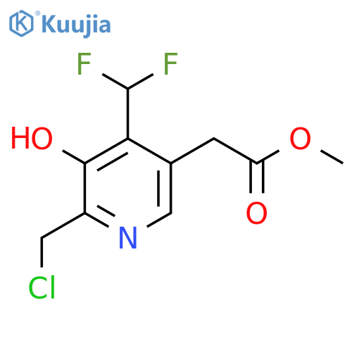 Methyl 2-(chloromethyl)-4-(difluoromethyl)-3-hydroxypyridine-5-acetate structure