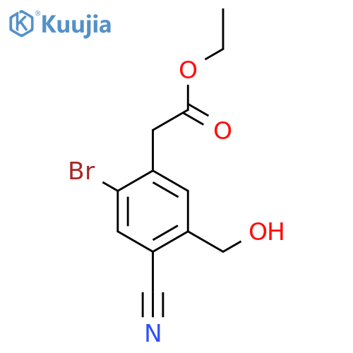 Ethyl 2-bromo-4-cyano-5-(hydroxymethyl)phenylacetate structure