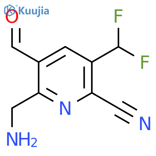 2-(Aminomethyl)-6-cyano-5-(difluoromethyl)pyridine-3-carboxaldehyde structure