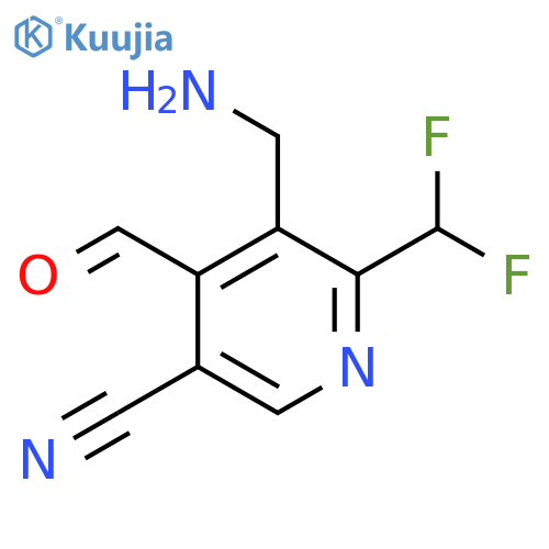 3-(Aminomethyl)-5-cyano-2-(difluoromethyl)pyridine-4-carboxaldehyde structure