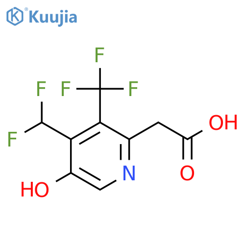 4-(Difluoromethyl)-5-hydroxy-3-(trifluoromethyl)pyridine-2-acetic acid structure