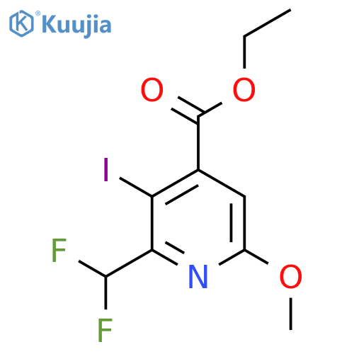 Ethyl 2-(difluoromethyl)-3-iodo-6-methoxypyridine-4-carboxylate structure