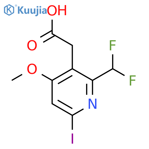 2-(Difluoromethyl)-6-iodo-4-methoxypyridine-3-acetic acid structure