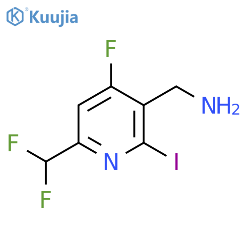 3-(Aminomethyl)-6-(difluoromethyl)-4-fluoro-2-iodopyridine structure