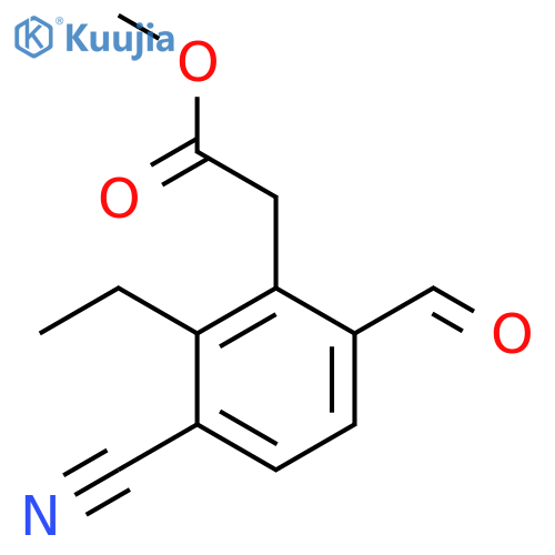 Methyl 3-cyano-2-ethyl-6-formylphenylacetate structure