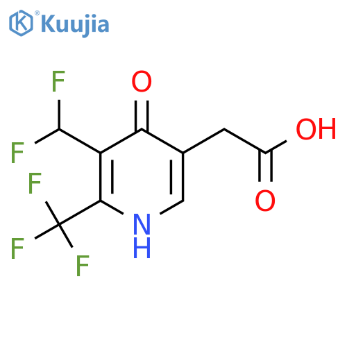 3-(Difluoromethyl)-4-hydroxy-2-(trifluoromethyl)pyridine-5-acetic acid structure