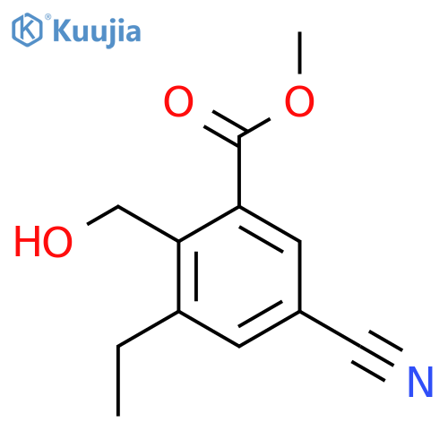 Methyl 5-cyano-3-ethyl-2-(hydroxymethyl)benzoate structure