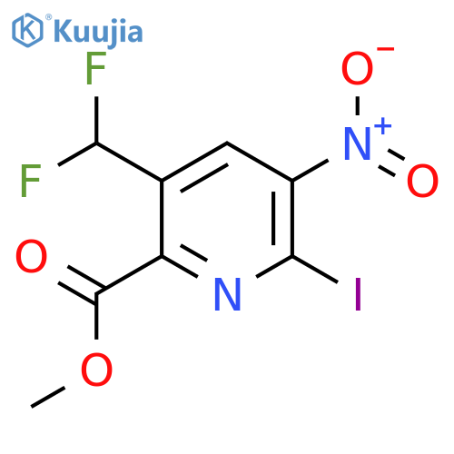 Methyl 5-(difluoromethyl)-2-iodo-3-nitropyridine-6-carboxylate structure