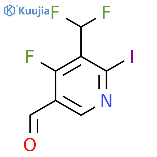 3-(Difluoromethyl)-4-fluoro-2-iodopyridine-5-carboxaldehyde structure