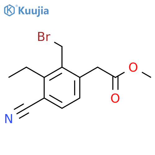 Methyl 2-bromomethyl-4-cyano-3-ethylphenylacetate structure
