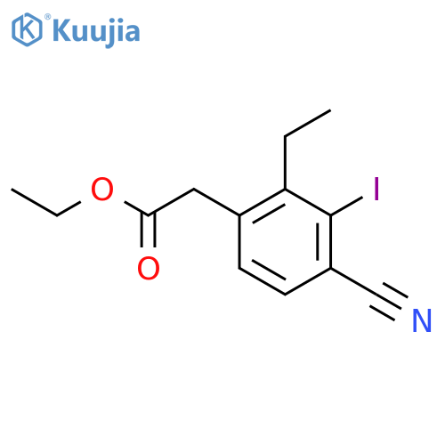 Ethyl 4-cyano-2-ethyl-3-iodophenylacetate structure