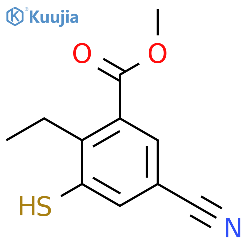 Methyl 5-cyano-2-ethyl-3-mercaptobenzoate structure