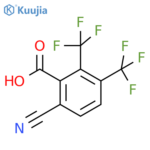 2,3-Bis(trifluoromethyl)-6-cyanobenzoic acid structure