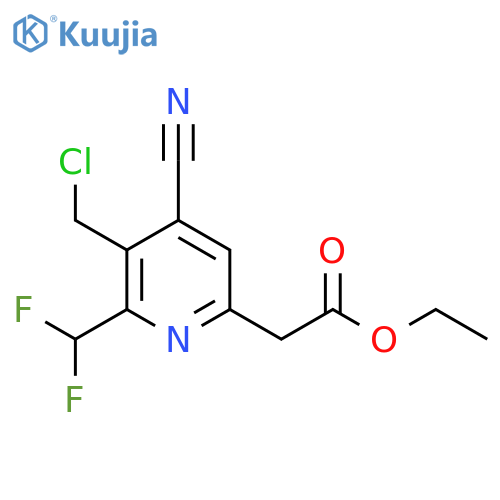 Ethyl 3-(chloromethyl)-4-cyano-2-(difluoromethyl)pyridine-6-acetate structure