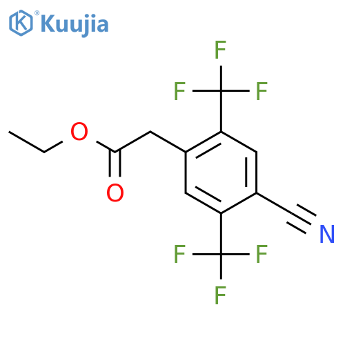 Ethyl 2,5-bis(trifluoromethyl)-4-cyanophenylacetate structure
