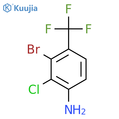3-Bromo-2-chloro-4-(trifluoromethyl)aniline structure