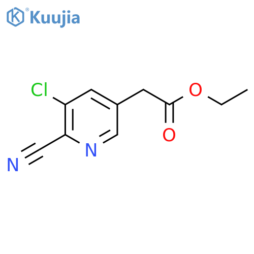 Ethyl 3-chloro-2-cyanopyridine-5-acetate structure