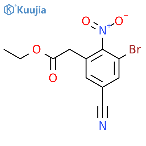 Ethyl 3-bromo-5-cyano-2-nitrophenylacetate structure