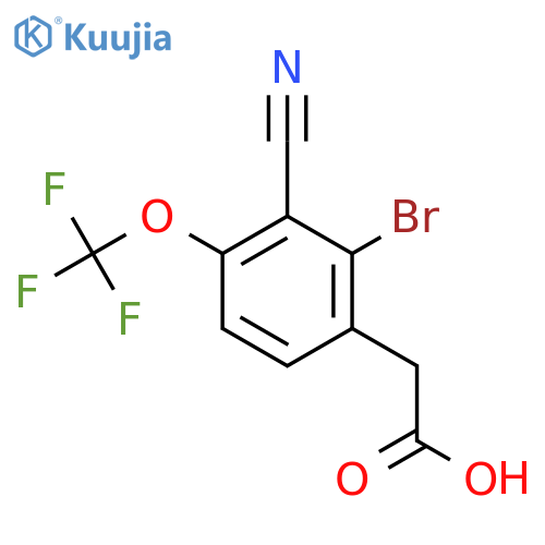 2-Bromo-3-cyano-4-(trifluoromethoxy)phenylacetic acid structure
