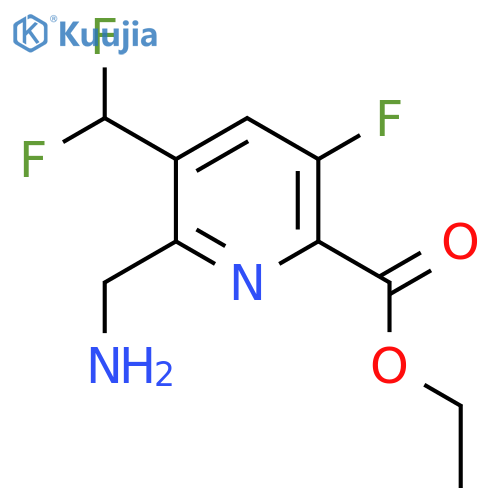 Ethyl 2-(aminomethyl)-3-(difluoromethyl)-5-fluoropyridine-6-carboxylate structure