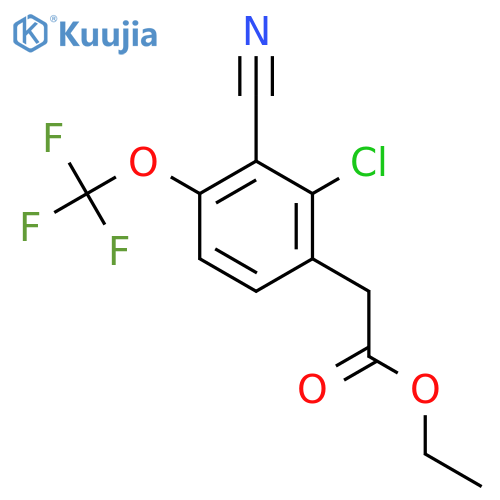 Ethyl 2-chloro-3-cyano-4-(trifluoromethoxy)phenylacetate structure