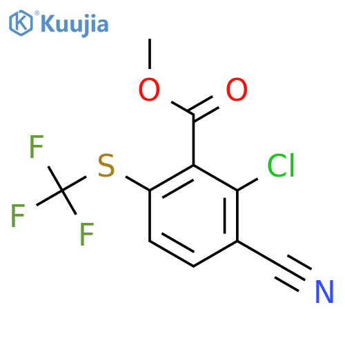 Methyl 2-chloro-3-cyano-6-(trifluoromethylthio)benzoate structure
