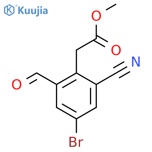 Methyl 4-bromo-2-cyano-6-formylphenylacetate structure