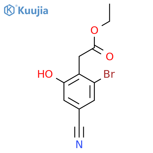 Ethyl 2-bromo-4-cyano-6-hydroxyphenylacetate structure