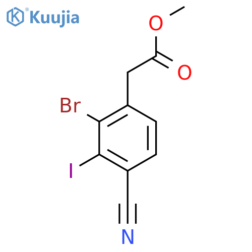 Methyl 2-bromo-4-cyano-3-iodophenylacetate structure