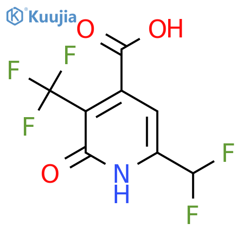 6-(Difluoromethyl)-2-hydroxy-3-(trifluoromethyl)pyridine-4-carboxylic acid structure