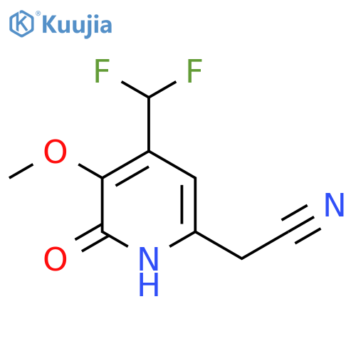 4-(Difluoromethyl)-2-hydroxy-3-methoxypyridine-6-acetonitrile structure