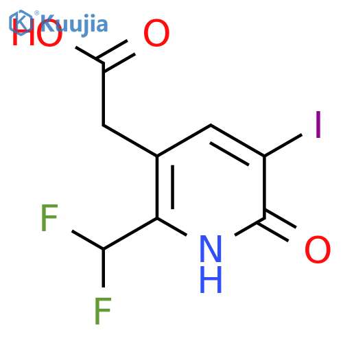 2-(Difluoromethyl)-6-hydroxy-5-iodopyridine-3-acetic acid structure