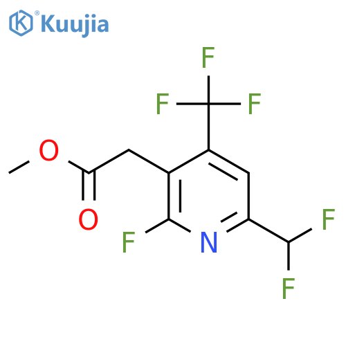 Methyl 6-(difluoromethyl)-2-fluoro-4-(trifluoromethyl)pyridine-3-acetate structure
