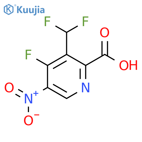 3-(Difluoromethyl)-4-fluoro-5-nitropyridine-2-carboxylic acid structure