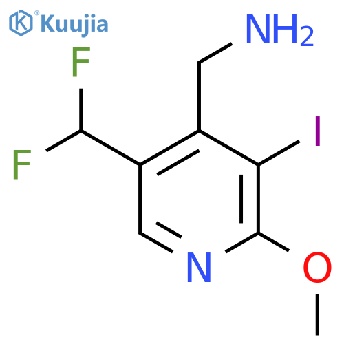 4-(Aminomethyl)-5-(difluoromethyl)-3-iodo-2-methoxypyridine structure