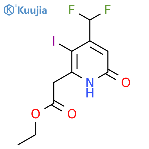Ethyl 4-(difluoromethyl)-6-hydroxy-3-iodopyridine-2-acetate structure