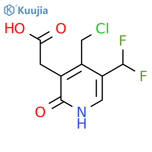 4-(Chloromethyl)-5-(difluoromethyl)-2-hydroxypyridine-3-acetic acid structure