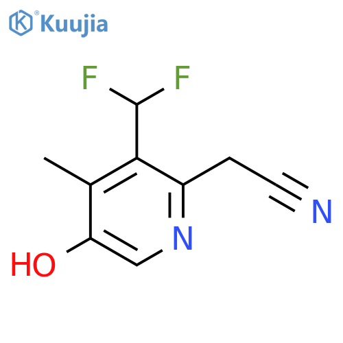 3-(Difluoromethyl)-5-hydroxy-4-methylpyridine-2-acetonitrile structure