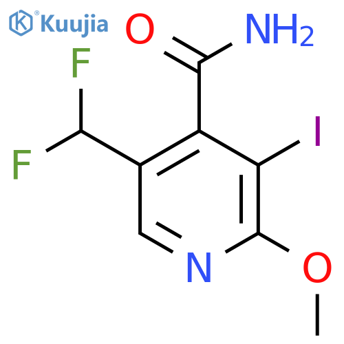5-(Difluoromethyl)-3-iodo-2-methoxypyridine-4-carboxamide structure