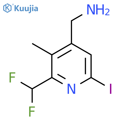 4-(Aminomethyl)-2-(difluoromethyl)-6-iodo-3-methylpyridine structure