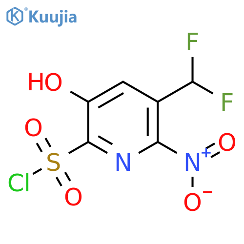 3-(Difluoromethyl)-5-hydroxy-2-nitropyridine-6-sulfonyl chloride structure